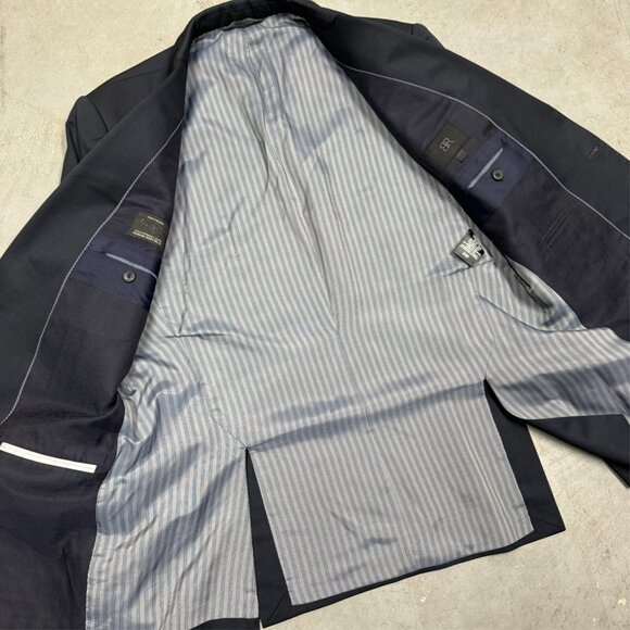 Banana Republic Blazer Marzotto Italy Wool Fabric Surgeon Cuffs Blue 44R - Picture 7 of 11